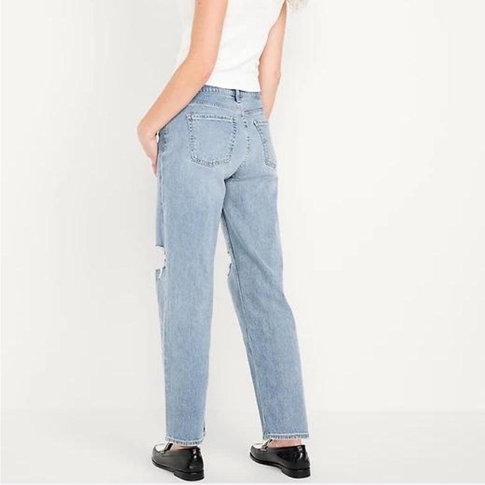 Old Navy Mid Rise Distressed Boyfriend Loose Jeans 6 - Picture 2 of 5